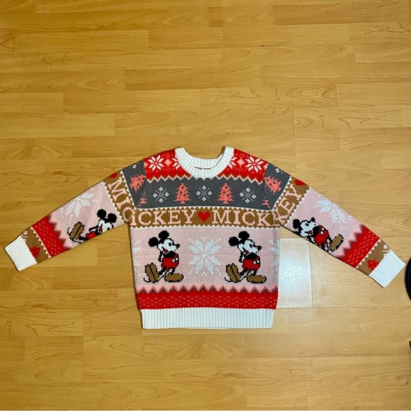 H&M Other - Girls Disney Mickey Mouse Christmas Sweater Size L 10-12 Holiday Knit